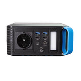 LogiLink Tragbare Powerstation 200 W, 40.000 mAh, 7 Anschlüsse, LED-Licht, Schwarz/Blau