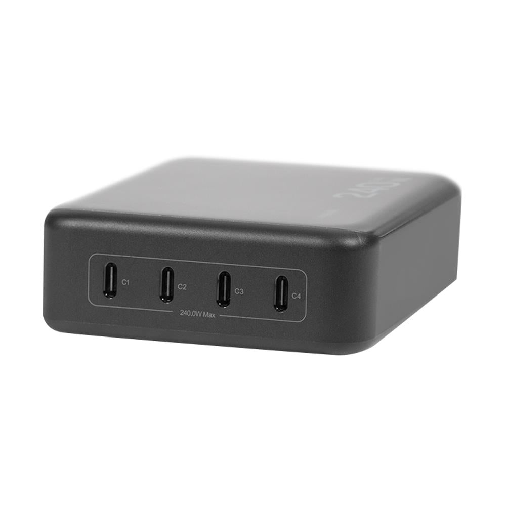 LogiLink 4-fach USB-C Ladegerät – GaN, 240 W, PD 3.1, kompakt, schwarz