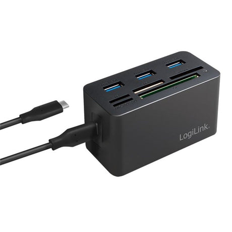 LogiLink USB 3.2 Gen 1 Mini-Dockingstation 8-Port schwarz Kartenleser Cardreader