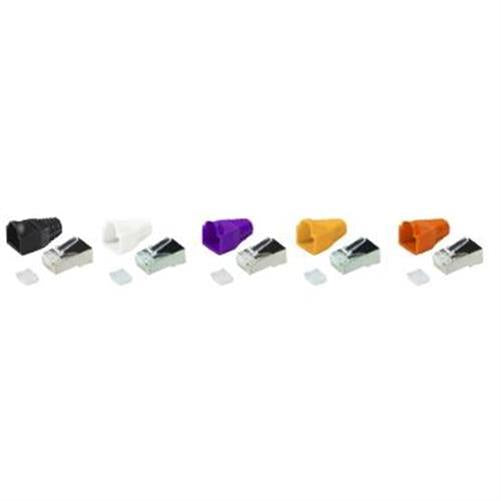 LogiLink RJ45-Modularstecker, Cat.6, geschirmt, weiße Tülle, 100er Set