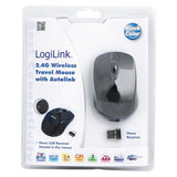 LogiLink Mini USB Funkmaus mit 2.4GHz, optisch, Schwarz