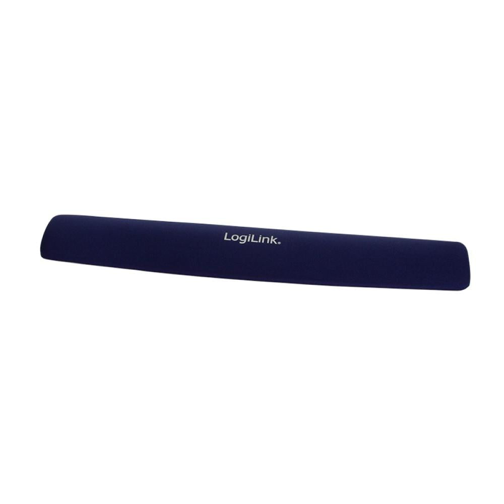 LogiLink Tastatur Gel Handballenauflage in Blau, 400x65mm, rutschfestes und ergonomisch Design