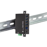 LogiLink USB 3.0 Industrie-Hub, 4 Ports, 5 Gbit/s, 10 W, Schwarz