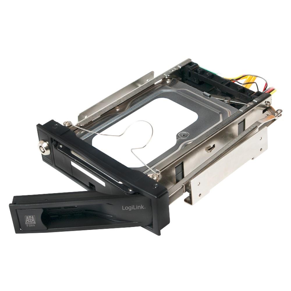 LogiLink Wechselrahmen SATA HDD 5,25", für 1x 3,5" schwarz