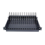 LogiLink Ausziehbarer 19"-Fachboden für Notebooks & Tablets – 4,5 HE, Schwarz