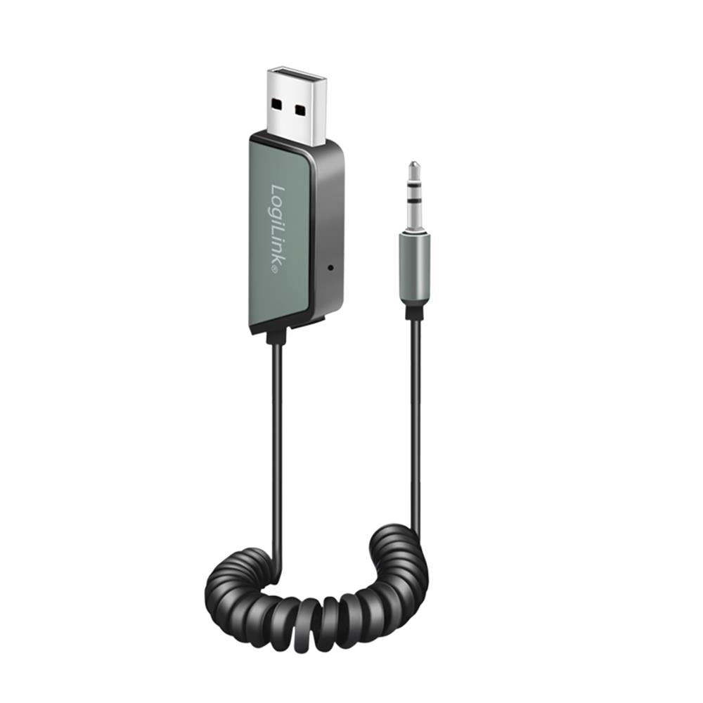 LogiLink Bluetooth 5.3 Audio-Empfänger für Fahrzeuge – USB-A & 3,5 mm Aux, Schwarz