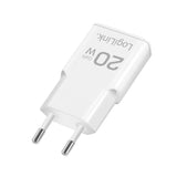 LogiLink USB-C Steckdosenadapter, 20 W, GaN, extra schmal, Weiß