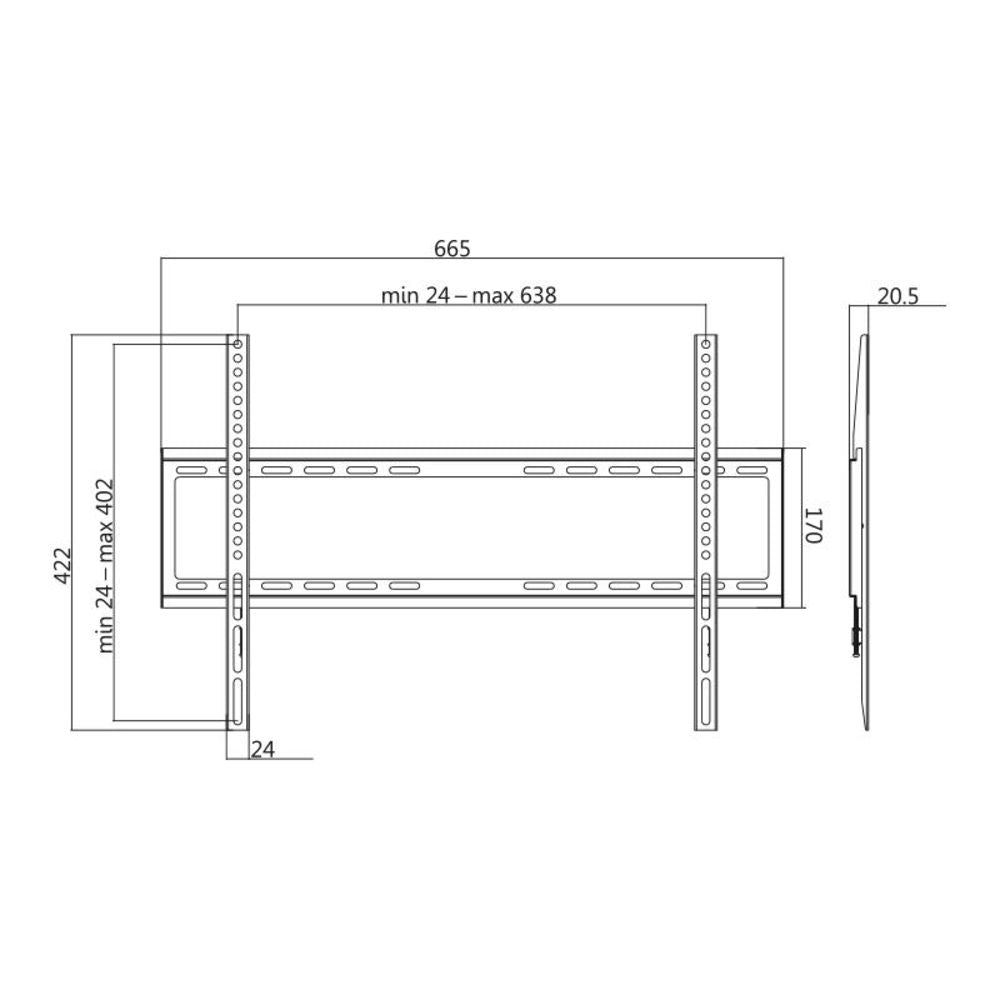 LogiLink TV-Wandhalterung Festmontage für 37–70" max. 35 kg