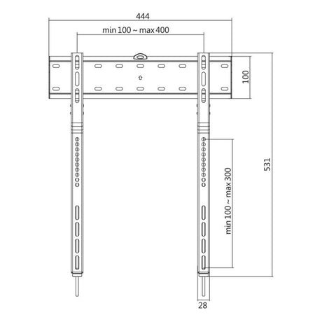 LogiLink TV-Wandhalterung, 32–65", starr, 40 kg max.