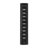 LogiLink USB 2.0 Hub 10-Port mit Netzteil aktiv schwarz