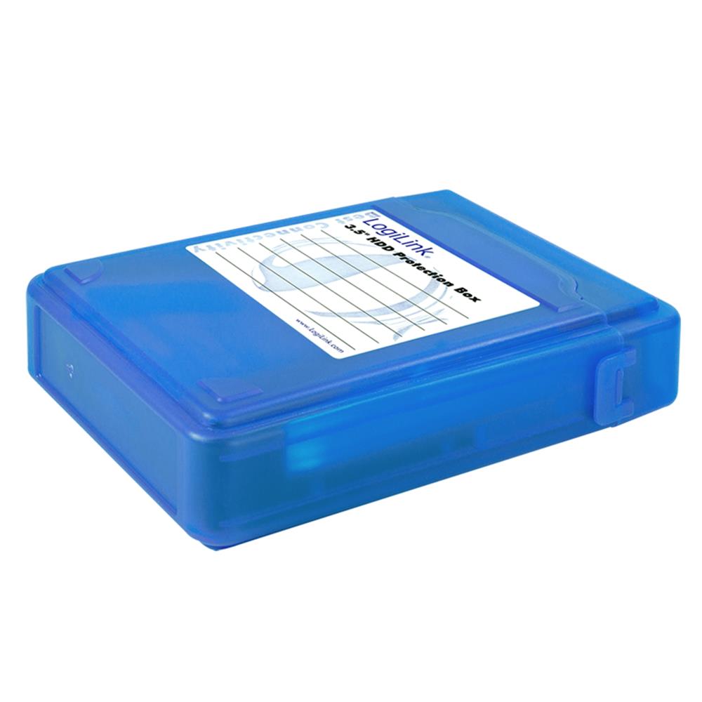 LogiLink Festplatten Schutz-Box für 3,5" HDDs, blau