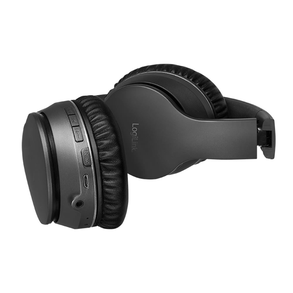 LogiLink Bluetooth Active-Noise-Cancelling-Headset, Schwarz