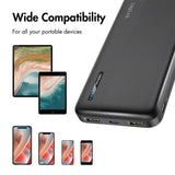 LogiLink Powerbank 10.000 mAh, 2× USB-A, 1× USB-C, Schnellladen, Schwarz