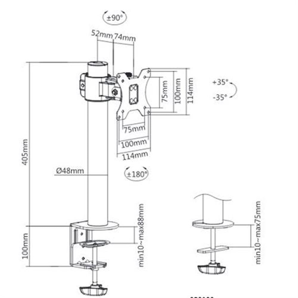 LogiLink Monitorhalterung 17–32" Zoll Stahl VESA schwarz neigen schwenken drehen max. 9 kg