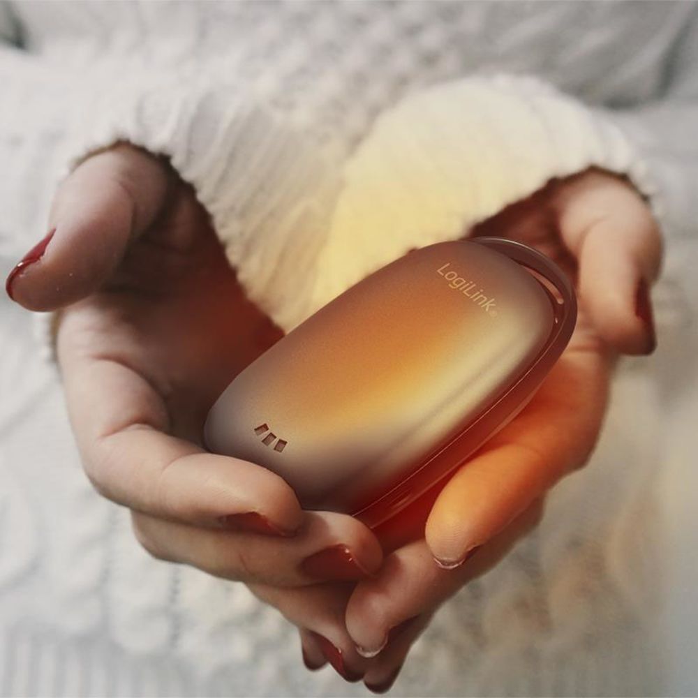 LogiLink Powerbank 4.000 mAh mit Handwärmer, USB-A, metallgrau