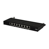 LogiLink Mini Patchpanel Cat.6A mit 8 Ports geschirmt, Desktop, 0,5 HE, Schwarz