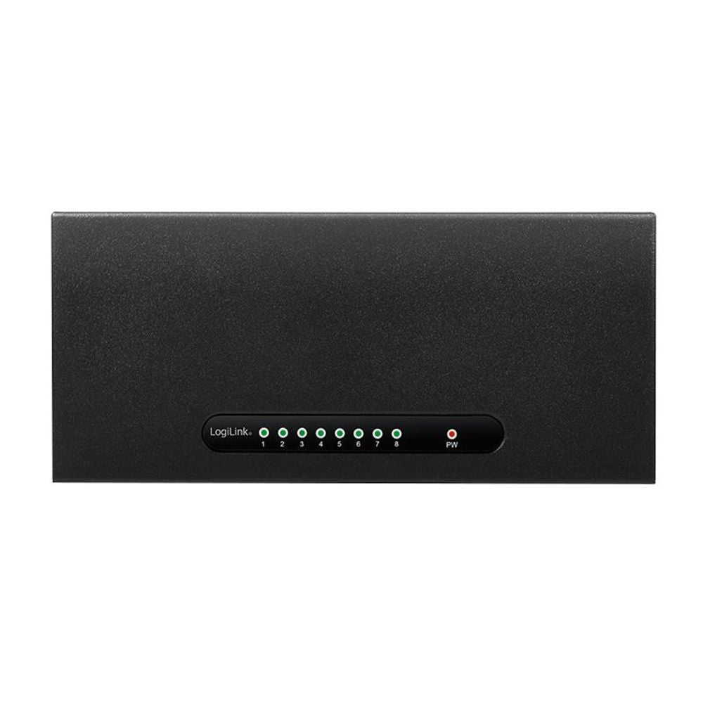 LogiLink 8-Port Gigabit Ethernet Desktop Switch, Metallgehäuse