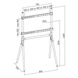 LogiLink BP0078 TV-Ständer mit Walnuss-Holzbeinen, für 49-70" TVs, kippsicher