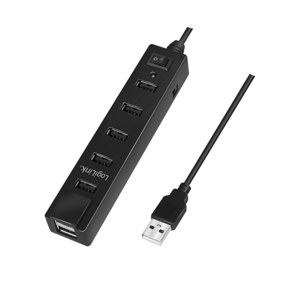 LogiLink USB 2.0 Hub Splitter 7-Port mit EIN/AUS Schalter und LED Anzeige