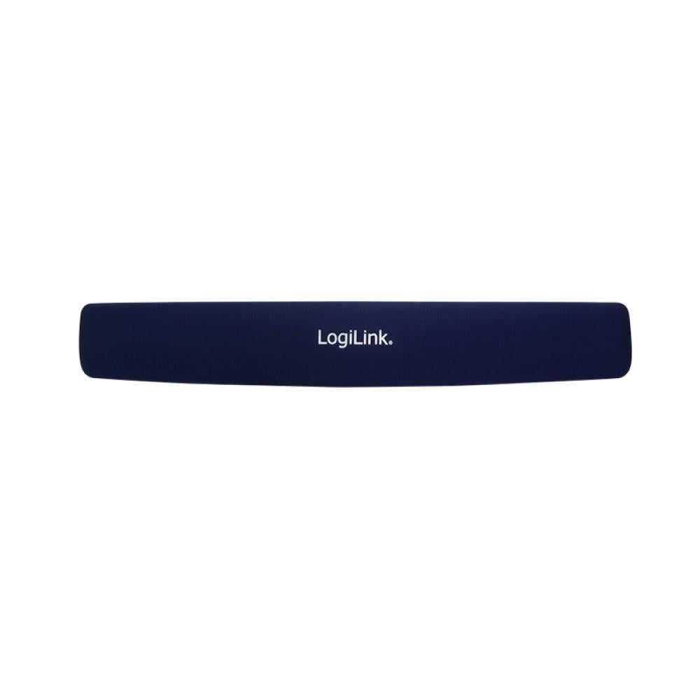 LogiLink Tastatur Gel Handballenauflage in Blau, 400x65mm, rutschfestes und ergonomisch Design