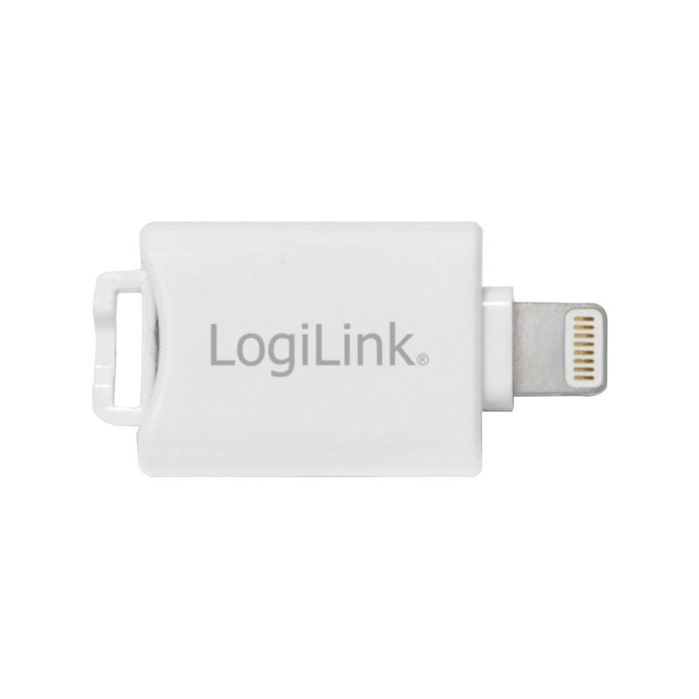 LogiLink Lightning zu microSD iCard Reader Kartenleser Weiß