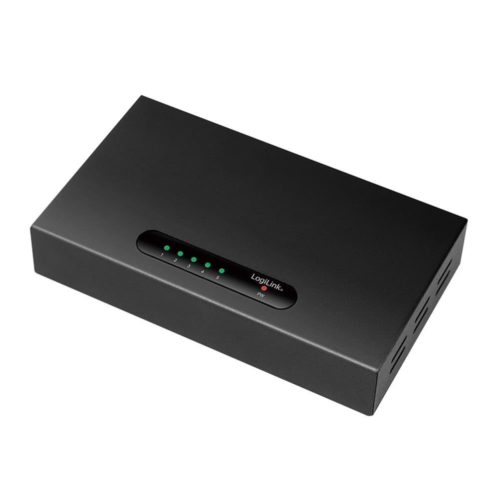 LogiLink 5-Port Gigabit Ethernet Desktop Switch, Metallgehäuse