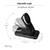 LogiLink 4-in-1 Ladestation – MagSafe kompatibel, kabellos, max. 20,5 W, schwarz