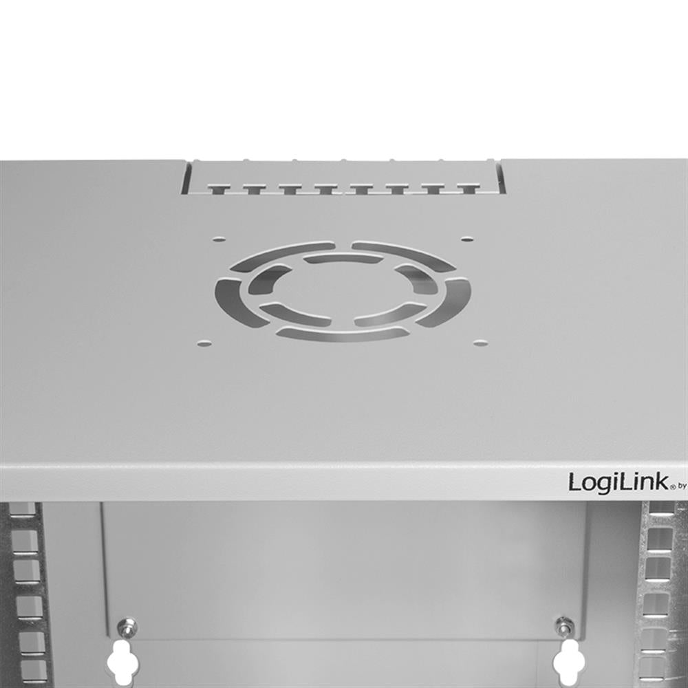 LogiLink 10" Netzwerkschrank / Wandgehäuse, 6 HE, montiert, grau