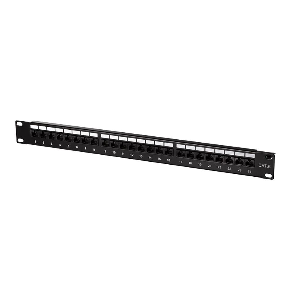 LogiLink Patchpanel 19" Kat.6 UTP 24 Ports schwarz