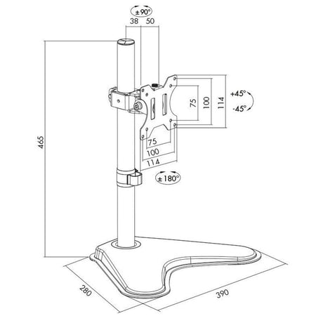 LogiLink Monitor-Schreibtischständer für 13-32" neigbar schwenkbar drehbar