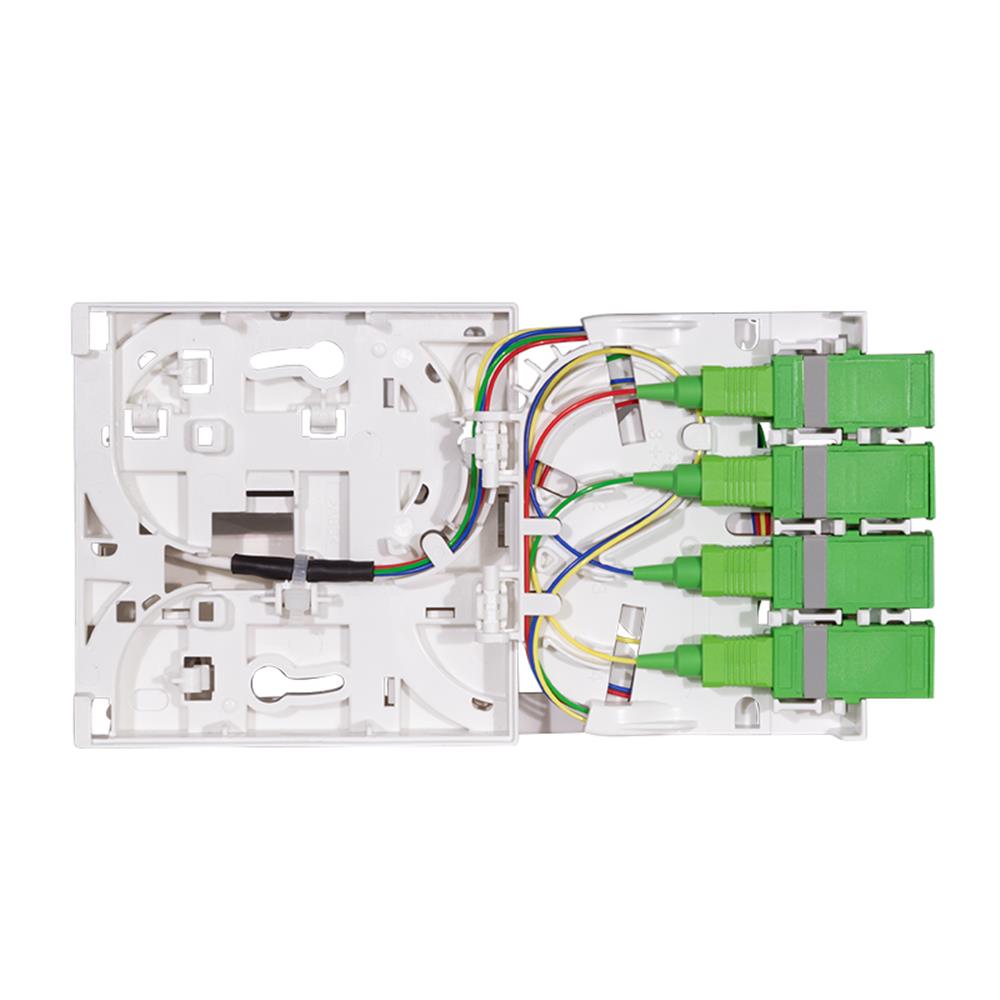 LogiLink FTTH-Anschlussdose – 4× SC/APC, inkl. 30 m Glasfaserkabel