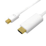 LogiLink DisplayPort-Kabel mit Mini DisplayPort Stecker zu HDMI Buchse, Ultra HD 4K/30 Hz, 3m, Weiß