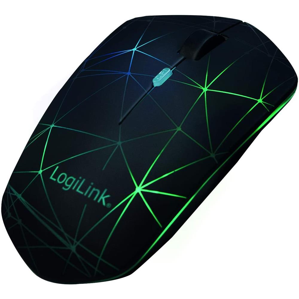 LogiLink Maus mit Bluetooth, max. 1600dpi, Schwarz mit Beleuchtung