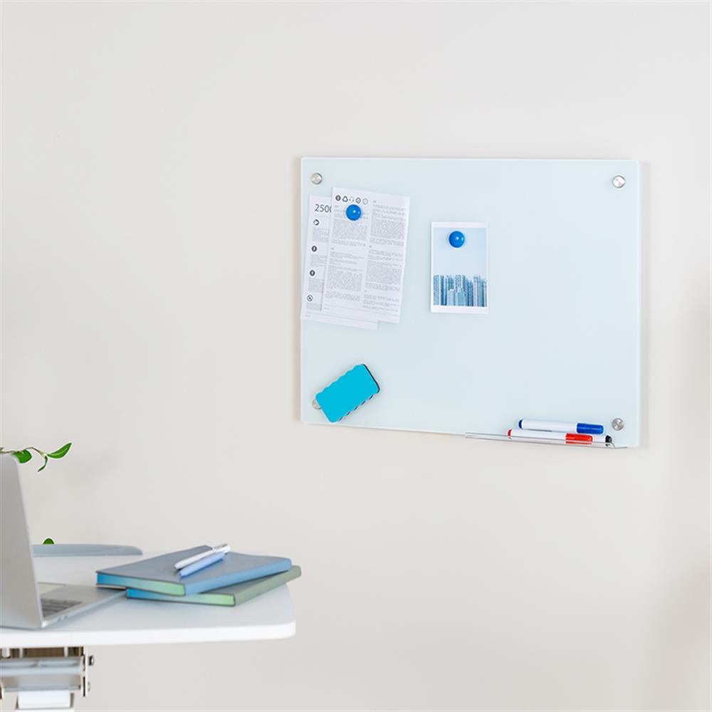 LogiLink Glas-Whiteboard, magnetisch, Wandmontage, 60x45 cm, rahmenlos