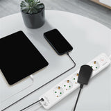 LogiLink Steckdosenleiste 5-fach mit USB-A & USB-C, Schalter, 1,5 m, Weiß