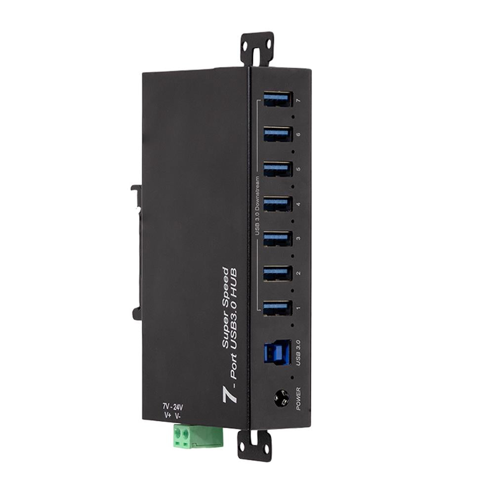 LogiLink USB 3.0 Industrie-Hub, 7 Ports, 5 Gbit/s, 10 W, Schwarz