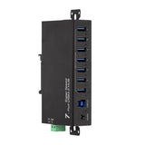 LogiLink USB 3.0 Industrie-Hub, 7 Ports, 5 Gbit/s, 10 W, Schwarz