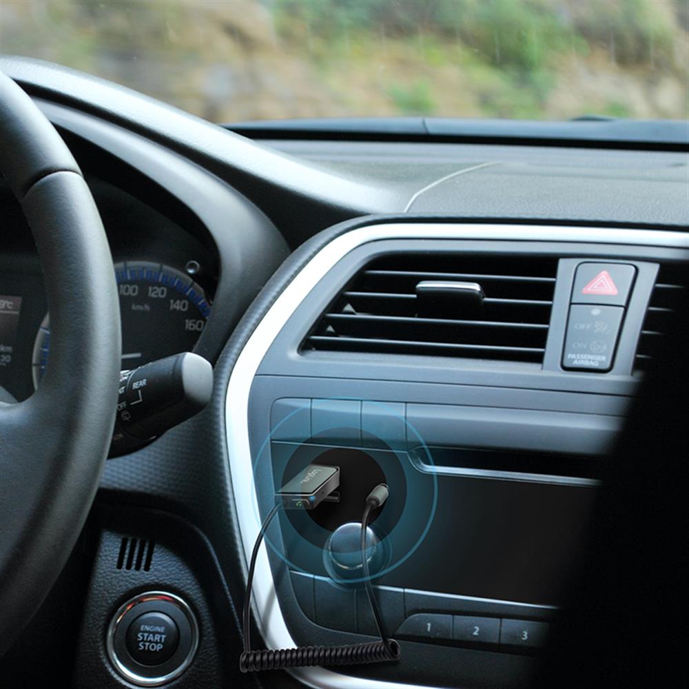 LogiLink Bluetooth 5.3 Audio-Empfänger für Fahrzeuge – USB-A & 3,5 mm Aux, Schwarz