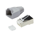 LogiLink RJ45-Modularstecker, Cat.6, geschirmt, graue Tülle, 100er Set