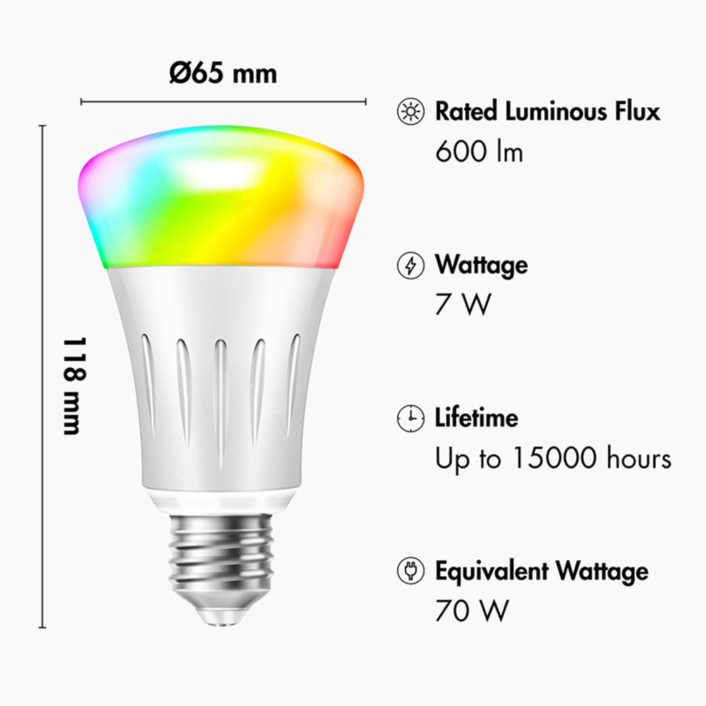 LogiLink Wi-Fi Smart Home R63-Reflektorbirne (E27), Glühbirne, Tuya kompatibel