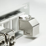 LogiLink Keystone Kupplung Cat.6A, 2x RJ45 STP, 90° gewinkelt, Metallgehäuse