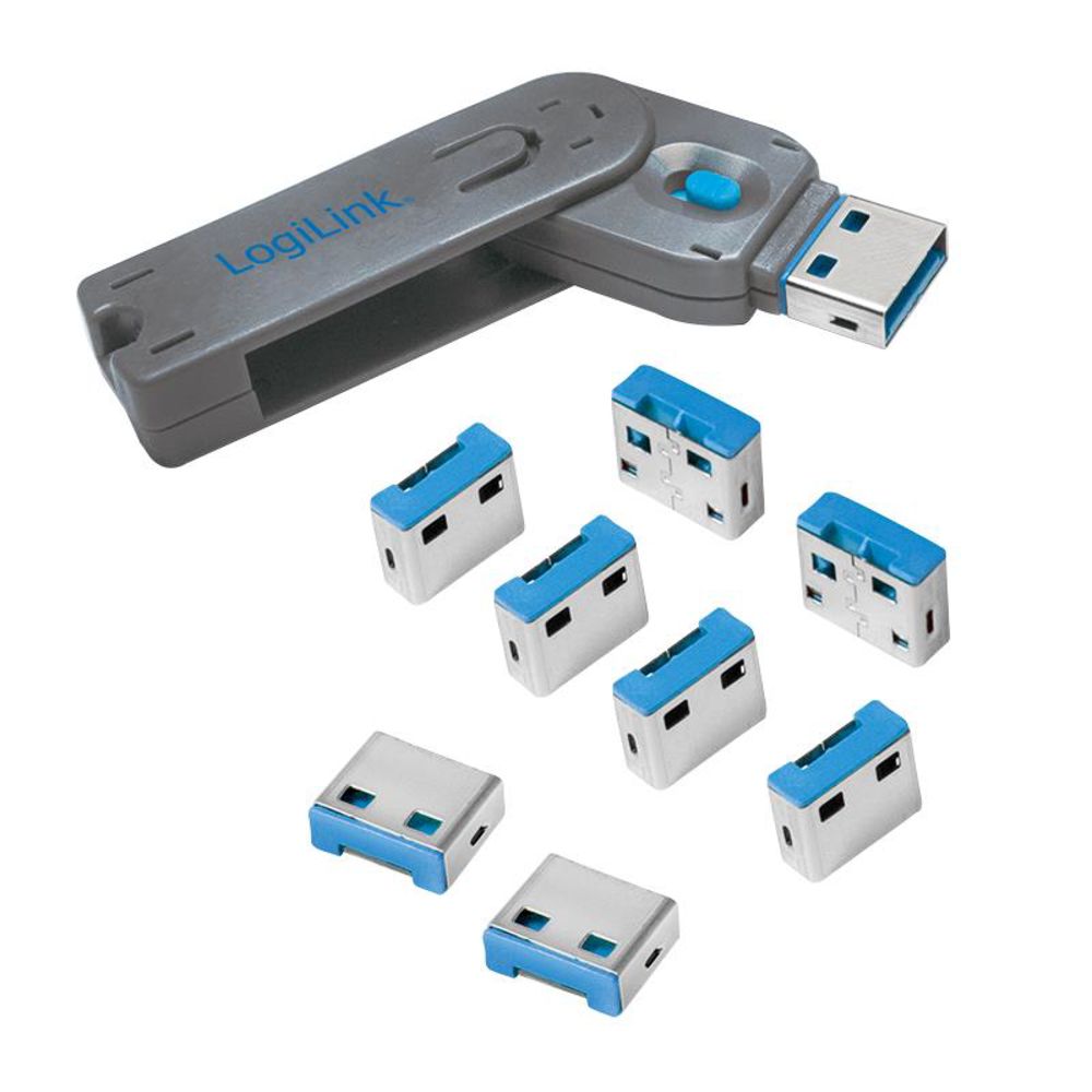 LogiLink USB-A-Port Schloss mit 1x Schlüssel und 8x Schlösser