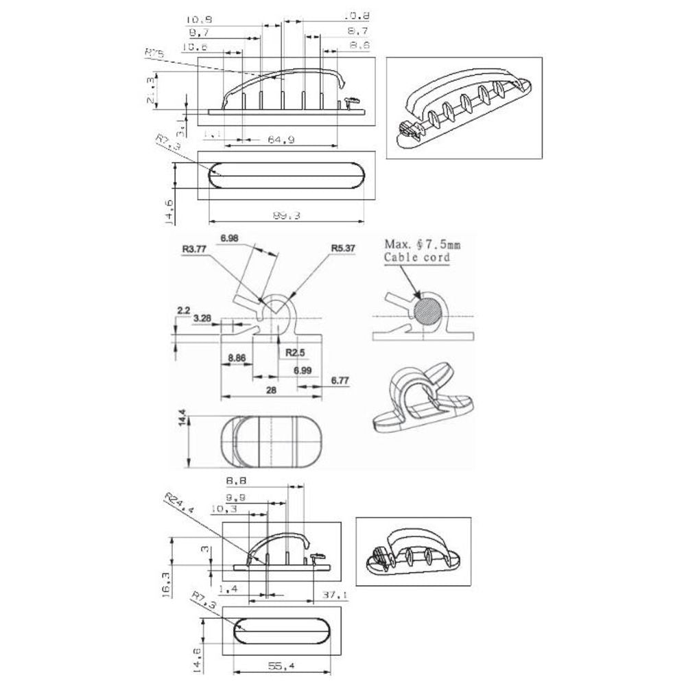 LogiLink Kabel Clips Kabelbefestigungs Set (10 Stück)