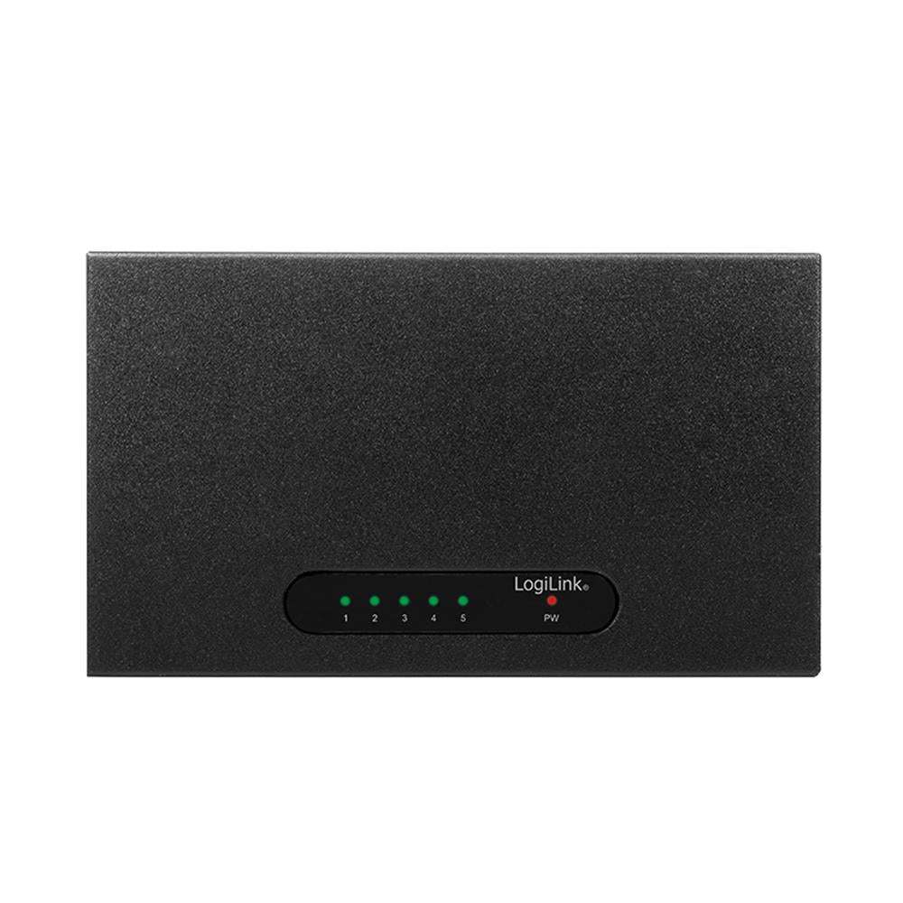 LogiLink 5-Port Gigabit Ethernet Desktop Switch, Metallgehäuse