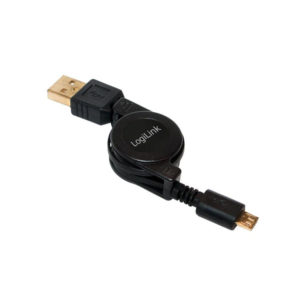 LogiLink Ausziehbares USB 2.0 zu Micro USB B 5pin Kabel 75 cm