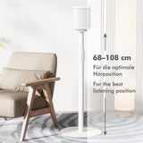 LogiLink Lautsprecherständer für SONOS ERA 100 & 300, höhenverstellbar, max. 5 kg, Weiß