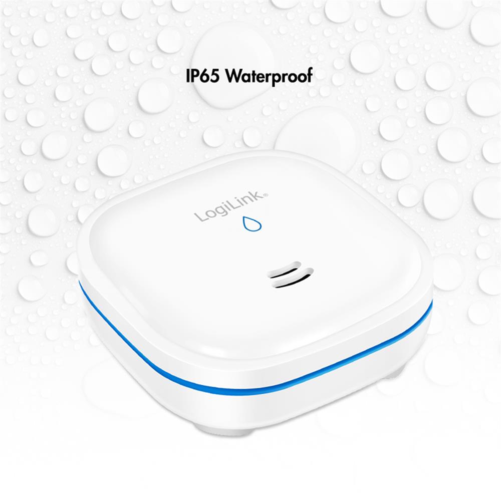 LogiLink Wasserlecksensor – Zuverlässiger Schutz vor Wasserschäden, IP65, Alarm >85 dB