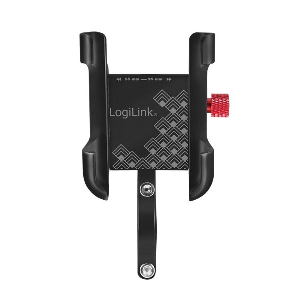 LogiLink Smartphone Fahrradhalterung, 360 degree, straight, aluminum, black/red