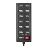 Logilink USB 2.0 Hub 13 Port mit Ein / Aus Schalter aktiv 75 cm