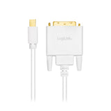 LogiLink DisplayPort-Adapter, mDP/M zu DVI/M, 1080p, weiß, 3 m